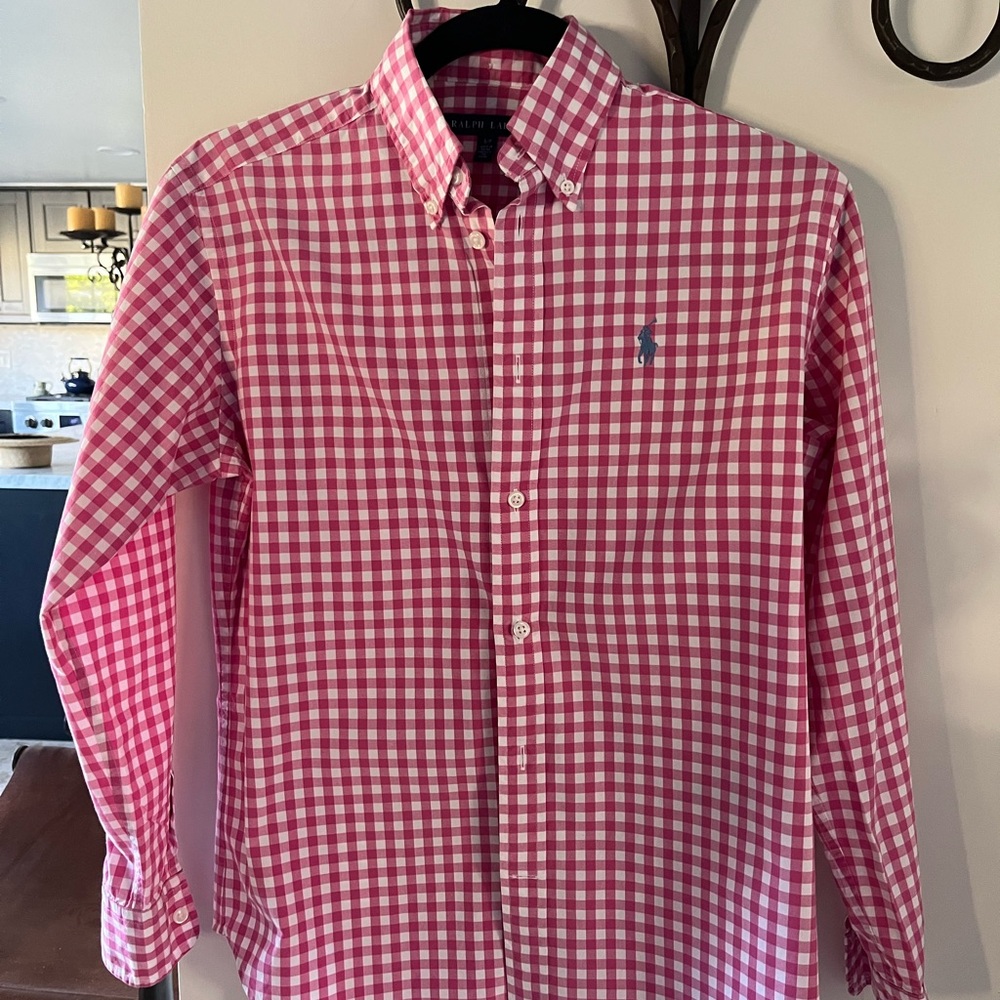 Ralph Lauren women’s pink and White Checkered Shirt